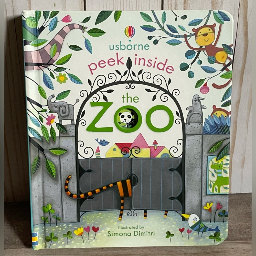 NEW Usborne Peek Inside the Zoo BOARD BOOK baby toddler children lift flap look